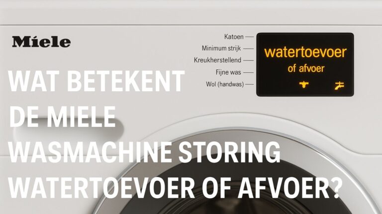 Wat betekent de Miele wasmachine storing watertoevoer of afvoer?