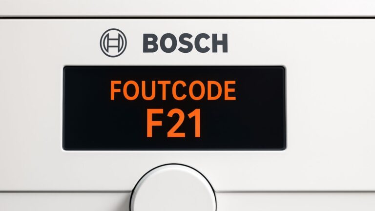Hoe los ik foutcode F21 op bij mijn Bosch wasmachine?